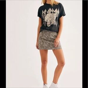 Free People Womens Tea Combo Denim Mini Skirt